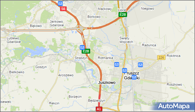 mapa Rotmanka, Rotmanka na mapie Targeo
