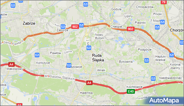mapa Rudy Śląskiej, Ruda Śląska na mapie Targeo