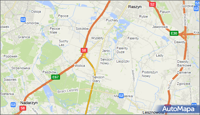mapa Sękocin Nowy, Sękocin Nowy na mapie Targeo
