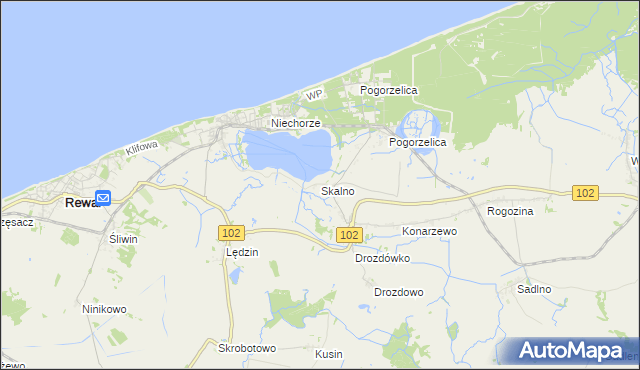mapa Skalno gmina Karnice, Skalno gmina Karnice na mapie Targeo