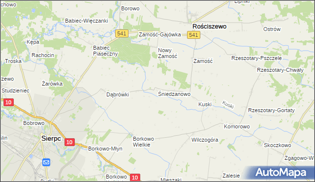 mapa Śniedzanowo, Śniedzanowo na mapie Targeo