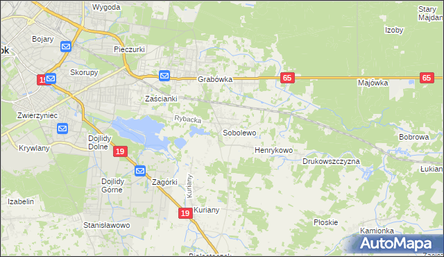 mapa Sobolewo gmina Supraśl, Sobolewo gmina Supraśl na mapie Targeo