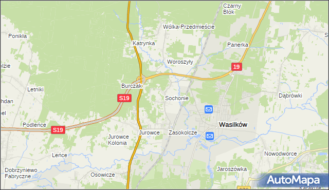 mapa Sochonie, Sochonie na mapie Targeo