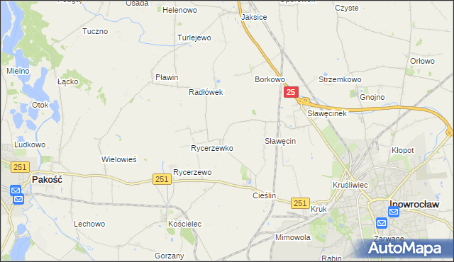 mapa Sójkowo gmina Inowrocław, Sójkowo gmina Inowrocław na mapie Targeo