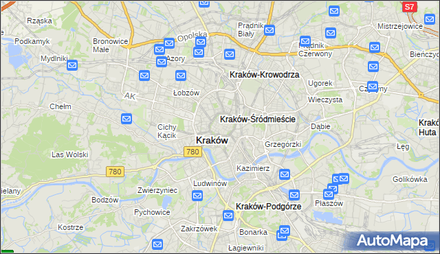 mapa Stare Miasto gmina Kraków, Stare Miasto gmina Kraków na mapie Targeo
