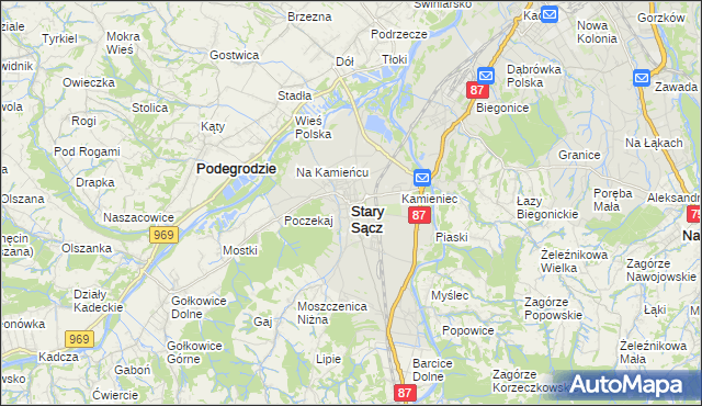 mapa Stary Sącz, Stary Sącz na mapie Targeo