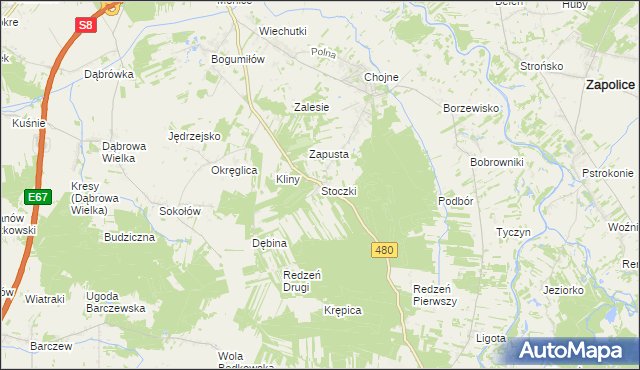 mapa Stoczki gmina Sieradz, Stoczki gmina Sieradz na mapie Targeo