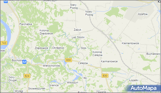 mapa Stok gmina Końskowola, Stok gmina Końskowola na mapie Targeo