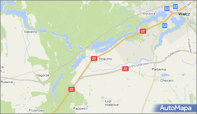 mapa Strączno, Strączno na mapie Targeo