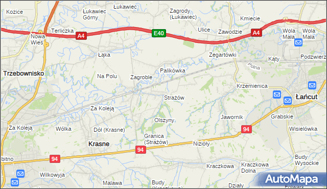 mapa Strażów, Strażów na mapie Targeo