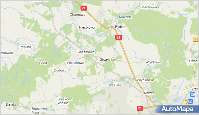 mapa Strzelinko, Strzelinko na mapie Targeo