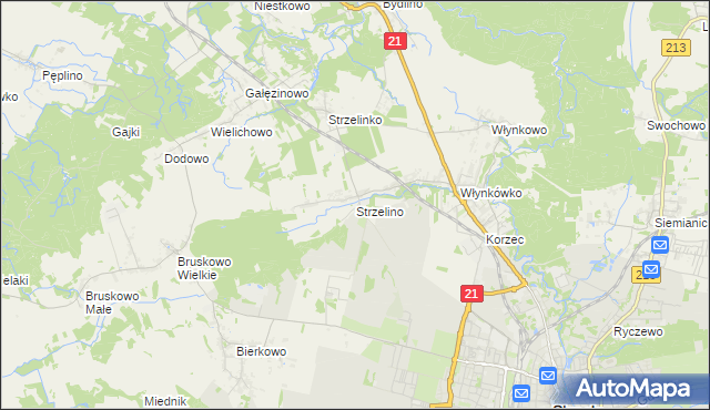 mapa Strzelino, Strzelino na mapie Targeo