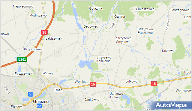 mapa Strzyżewo Kościelne, Strzyżewo Kościelne na mapie Targeo