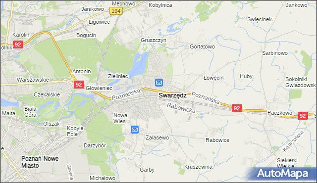 mapa Swarzędz, Swarzędz na mapie Targeo