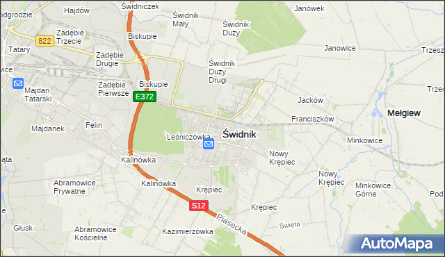 mapa Świdnika, Świdnik na mapie Targeo