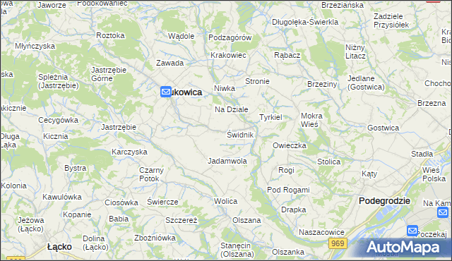 mapa Świdnik gmina Łukowica, Świdnik gmina Łukowica na mapie Targeo