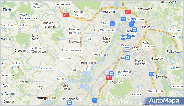 mapa Świniarsko, Świniarsko na mapie Targeo