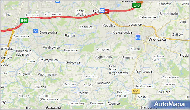 mapa Sygneczów, Sygneczów na mapie Targeo