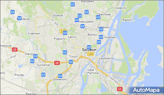 mapa Szczecina, Szczecin na mapie Targeo