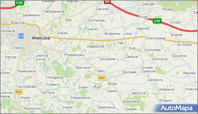 mapa Szczygłów, Szczygłów na mapie Targeo