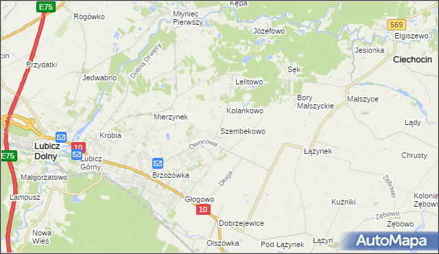 mapa Szembekowo, Szembekowo na mapie Targeo