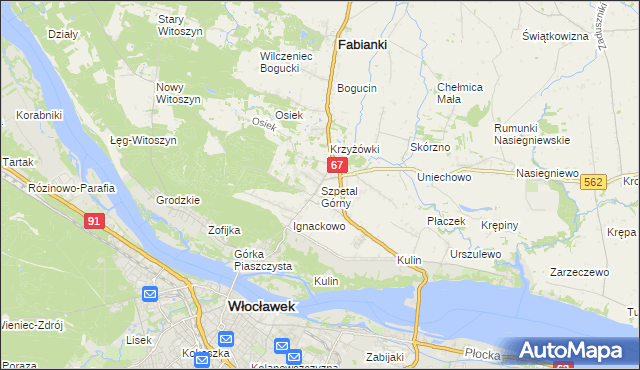 mapa Szpetal Górny, Szpetal Górny na mapie Targeo