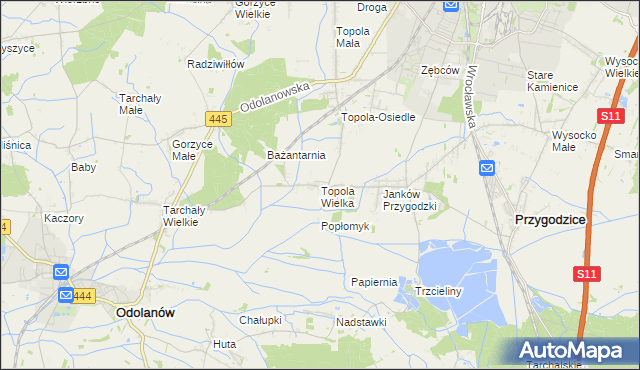 mapa Topola Wielka, Topola Wielka na mapie Targeo