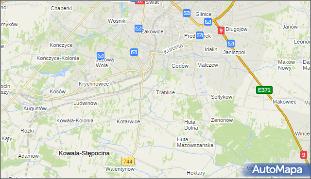 mapa Trablice, Trablice na mapie Targeo