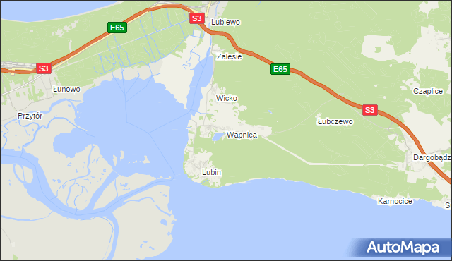 mapa Wapnica gmina Międzyzdroje, Wapnica gmina Międzyzdroje na mapie Targeo
