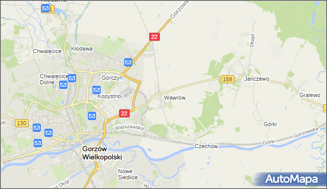 mapa Wawrów, Wawrów na mapie Targeo
