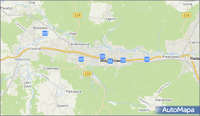 mapa Wejherowo, Wejherowo na mapie Targeo