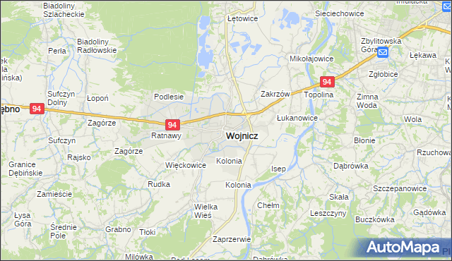 mapa Wojnicz, Wojnicz na mapie Targeo