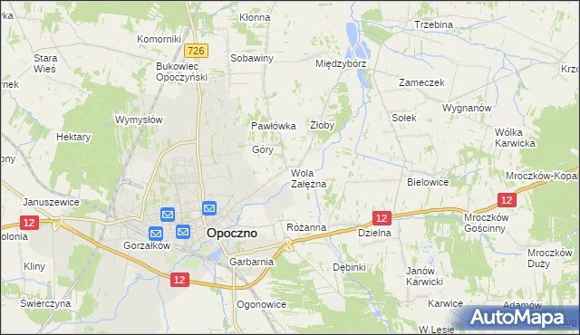 mapa Wola Załężna, Wola Załężna na mapie Targeo