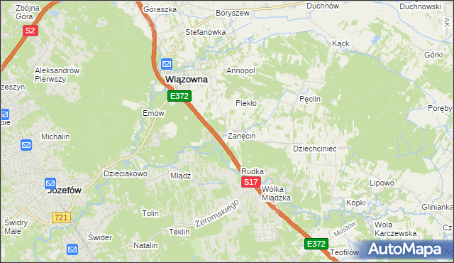 mapa Żanęcin, Żanęcin na mapie Targeo