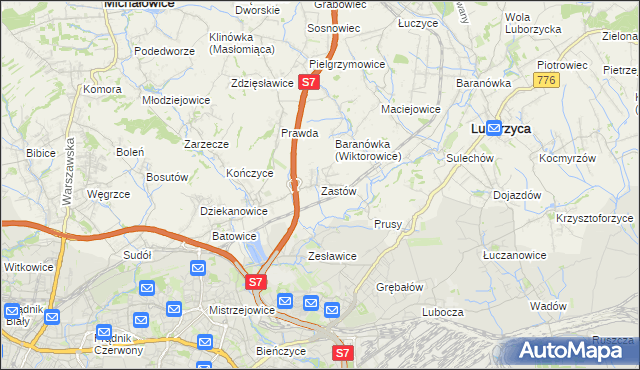 mapa Zastów, Zastów na mapie Targeo
