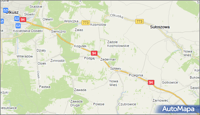 mapa Zederman, Zederman na mapie Targeo