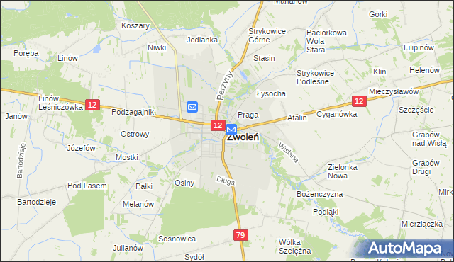 mapa Zwoleń, Zwoleń na mapie Targeo