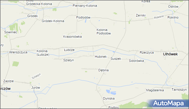 mapa Hubinek, Hubinek na mapie Targeo
