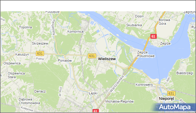 mapa Wieliszew, Wieliszew na mapie Targeo