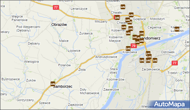 mapa Andruszkowice, Andruszkowice na mapie Targeo