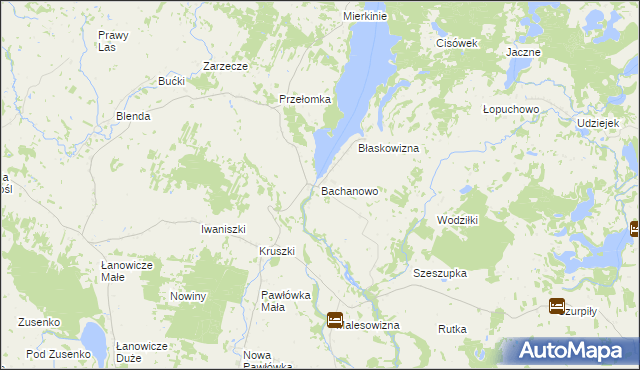 mapa Bachanowo, Bachanowo na mapie Targeo