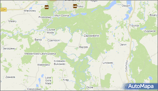 mapa Bączek, Bączek na mapie Targeo