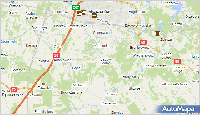 mapa Badów Górny, Badów Górny na mapie Targeo