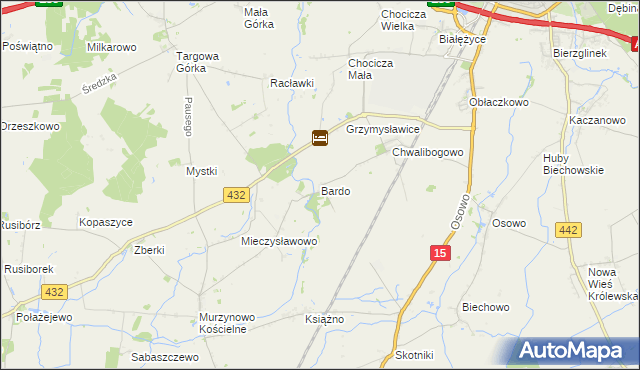 mapa Bardo gmina Września, Bardo gmina Września na mapie Targeo