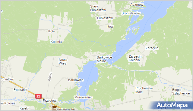 mapa Barkowice Mokre, Barkowice Mokre na mapie Targeo