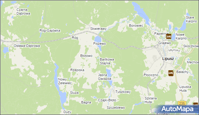 mapa Bartkowa Stajnia, Bartkowa Stajnia na mapie Targeo