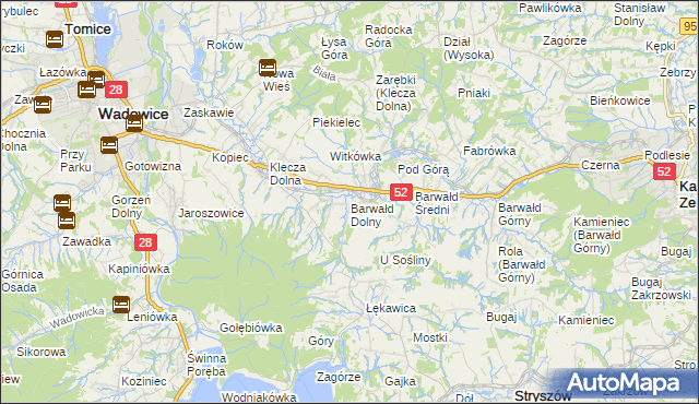 mapa Barwałd Dolny, Barwałd Dolny na mapie Targeo