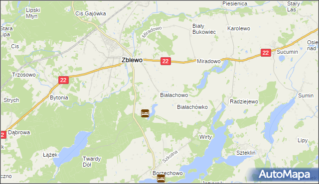 mapa Białachowo, Białachowo na mapie Targeo
