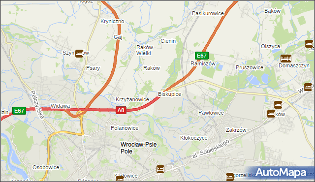 mapa Biskupice gmina Wisznia Mała, Biskupice gmina Wisznia Mała na mapie Targeo