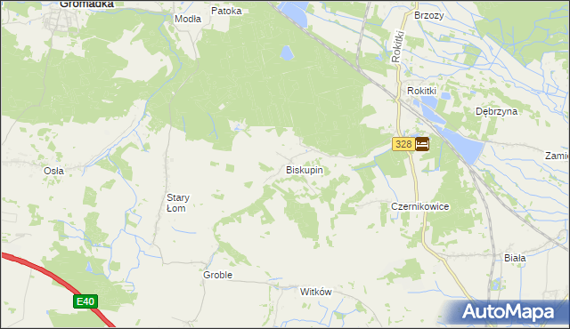 mapa Biskupin gmina Chojnów, Biskupin gmina Chojnów na mapie Targeo